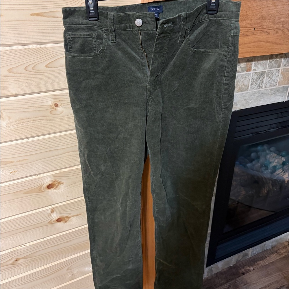 J. Crew Dark Olive Corduroy Pants